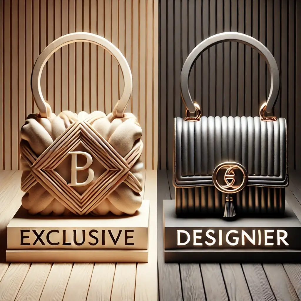 A comparison between an exclusive designer product and a widely available generic product, displayed side by side.