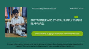 A professional in an apparel workshop carefully inspecting eco-friendly fabric as part of a sustainable production process.