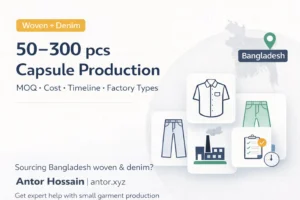 50–300 pcs capsule production in Bangladesh for woven and denim garments — Antor Hossain